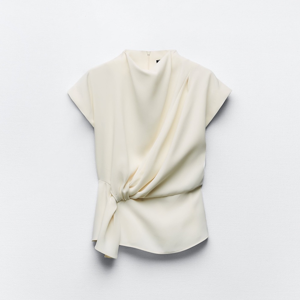 ZARA Ruched Waist Blouse